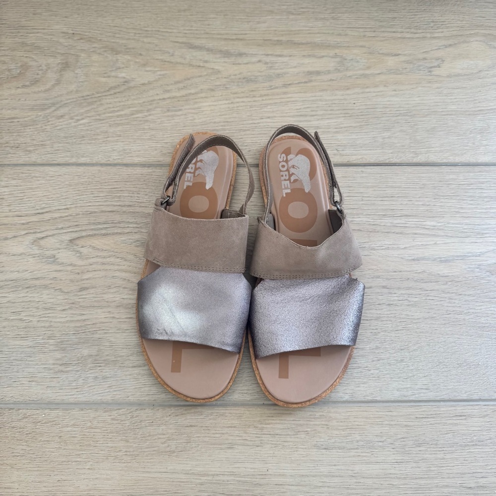 Sorel Ella II Slingback Sandal in Ash Brown